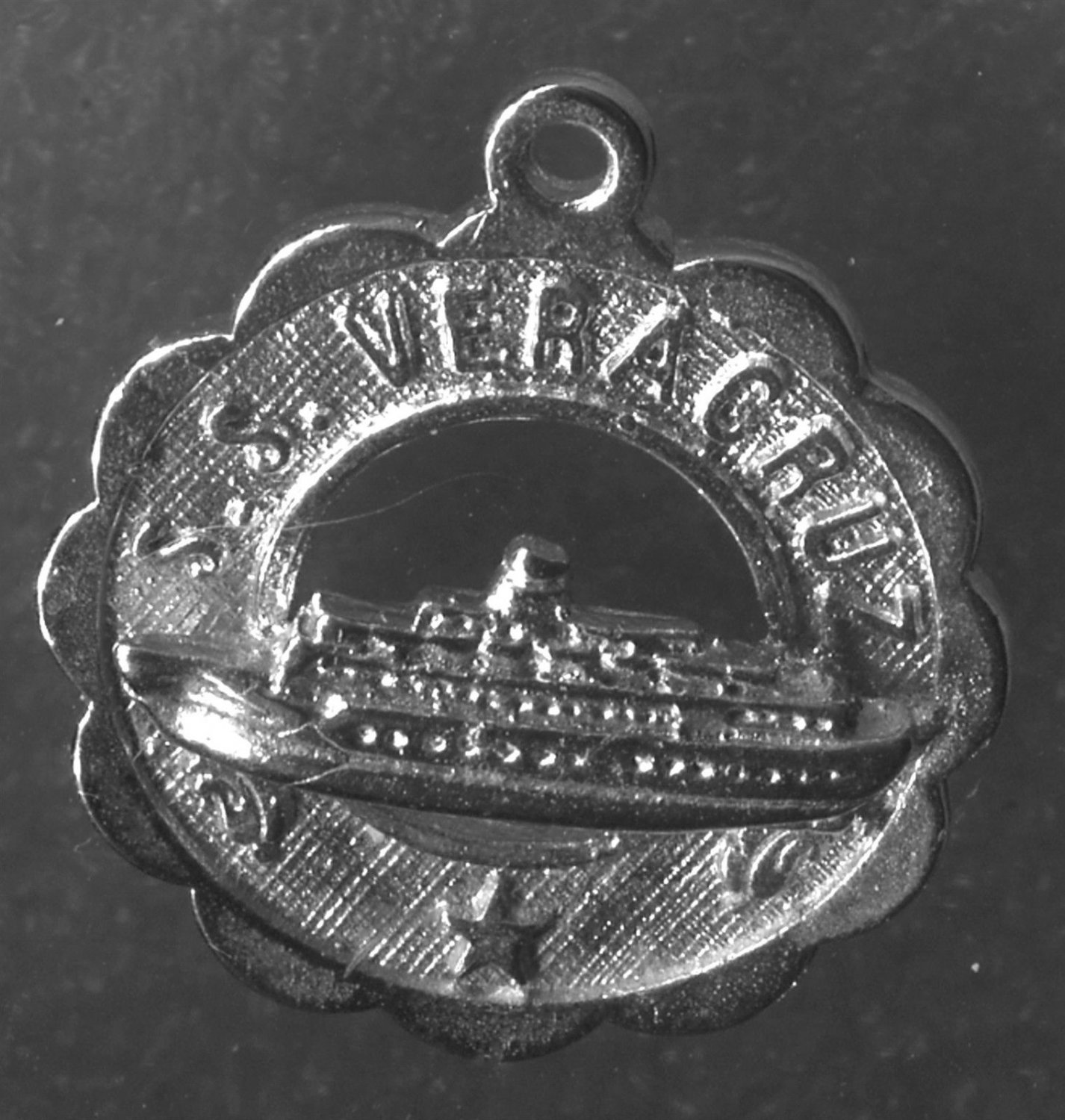Vintage Silver Charm : S.S. Veracruz Cruise Ship Travel Souvenir
