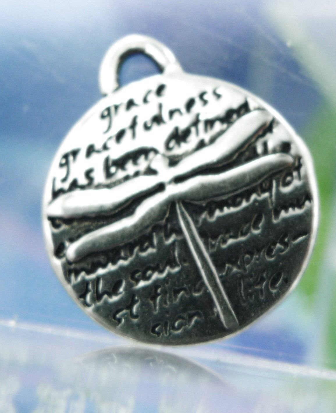 Inspirational Kevin & Anna Charm 950 Silver / DRAGONFLY = GRACE / 16mm