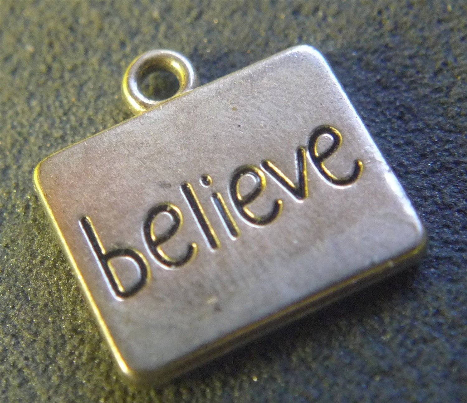 Silver Inspirational BELIEVE Charm