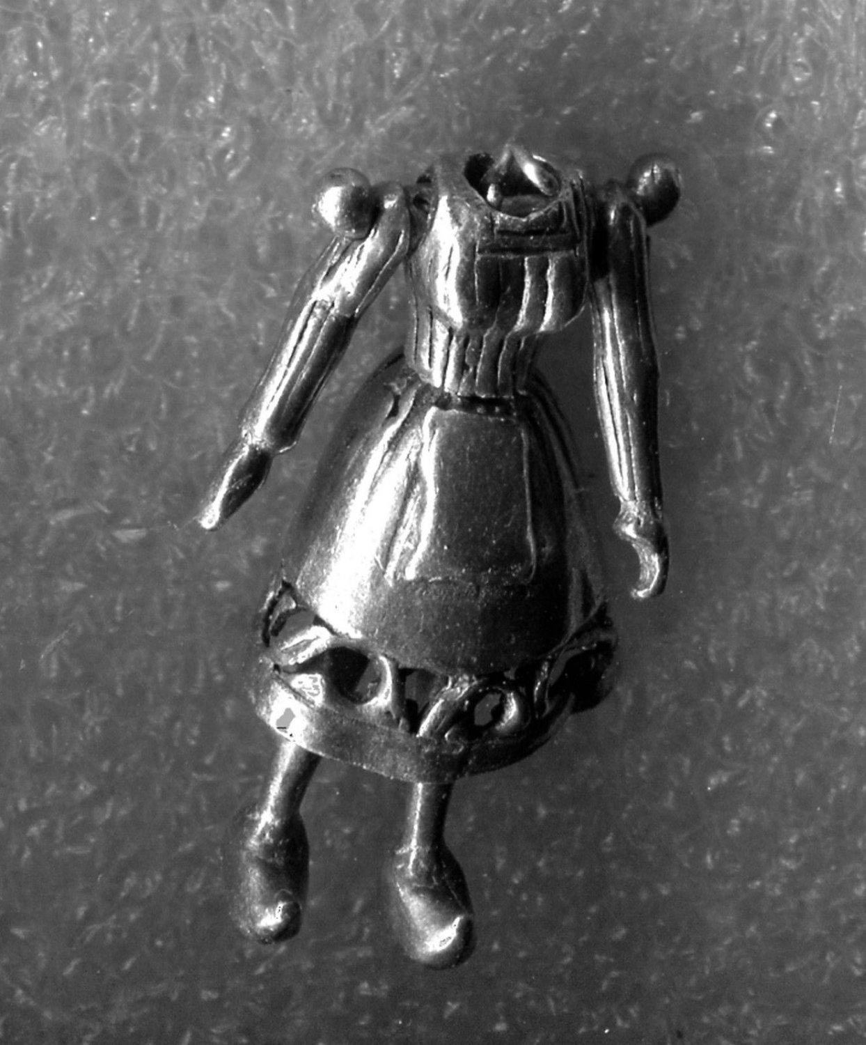 Vintage Silver Headless Articulated Girl or Woman Charm