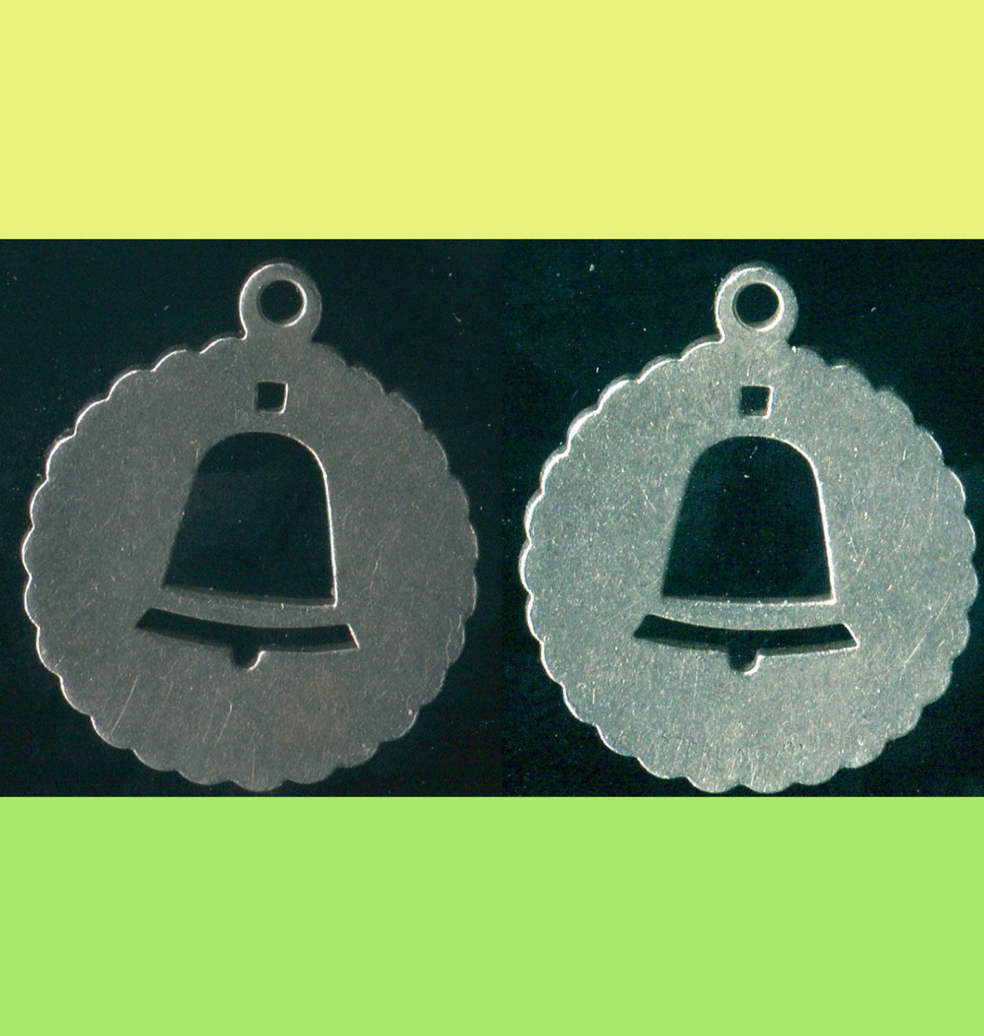 VINTAGE STERLING 925 SILVER BELL STENCIL CHARM signed