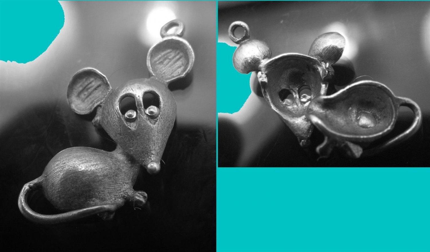 VINTAGE unmarked silver Whimsical MOUSE CHARM