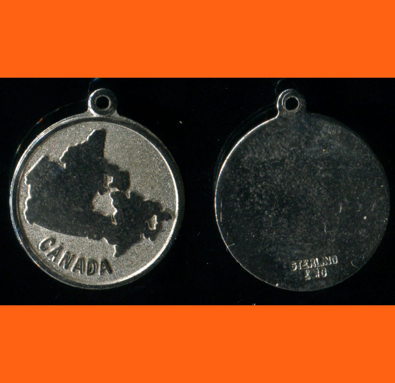 Vintage EMC Sterling ROUND CANADA Souvenir MAP CHARM