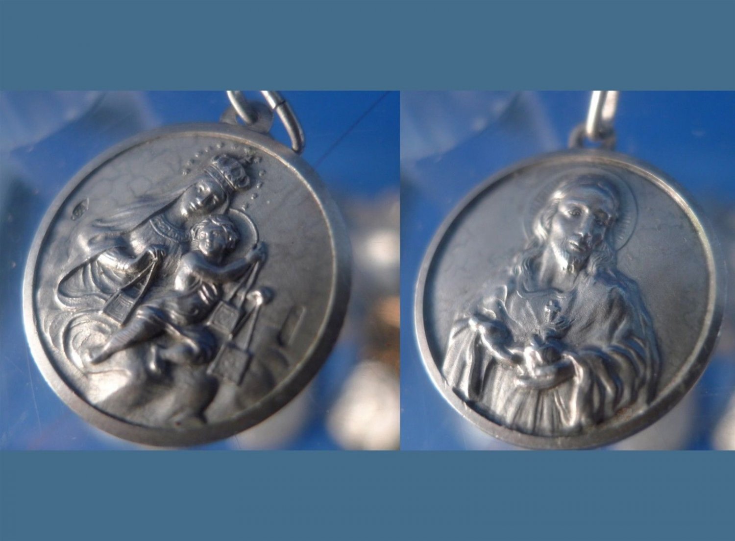 MARY & BABY JESUS SIDE ONE / JESUS CHARM / MEDAL: 800 SILVER