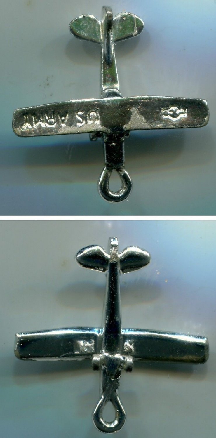CHARM: U.S. ARMY AIRPLANE PLANE SILVER OR SILVER TONE UNMARKED