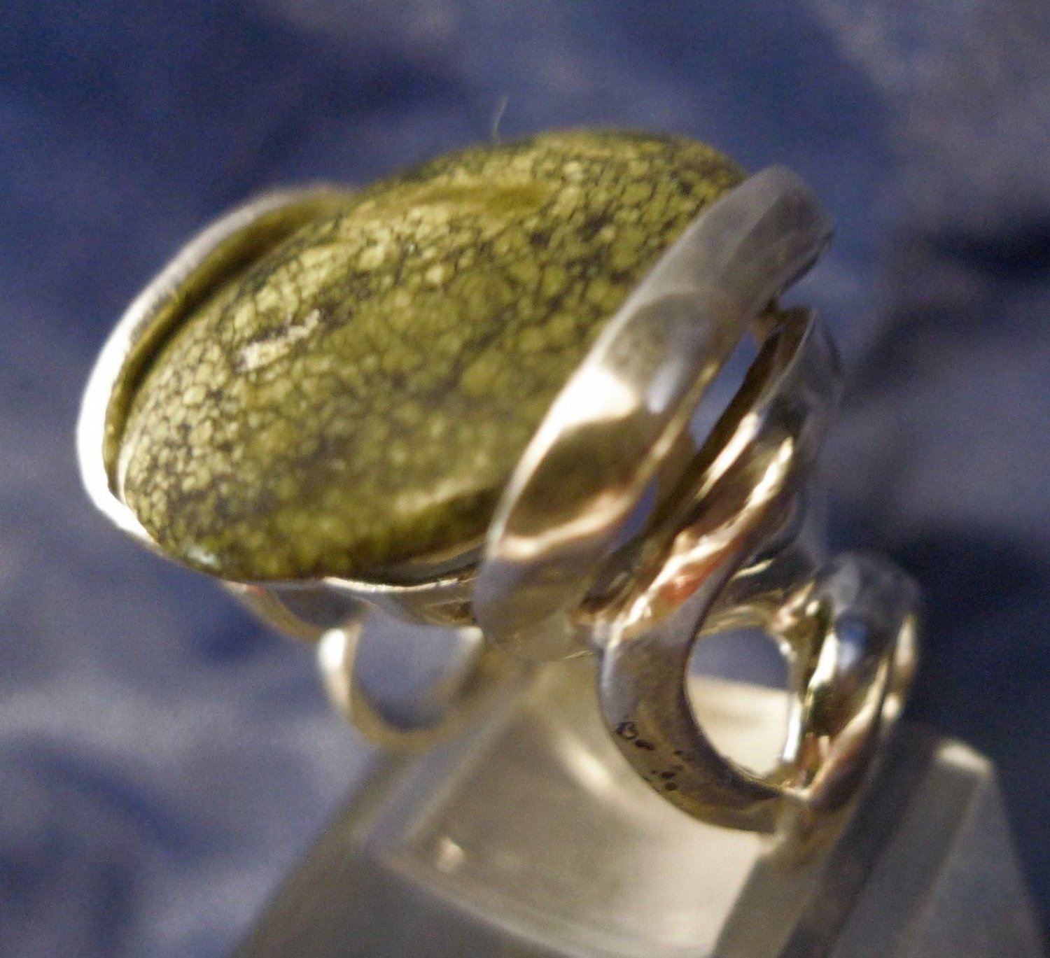 Sz 6 Ring By Nf Sterling 925 Silver Great Setting Unknown Green Stone