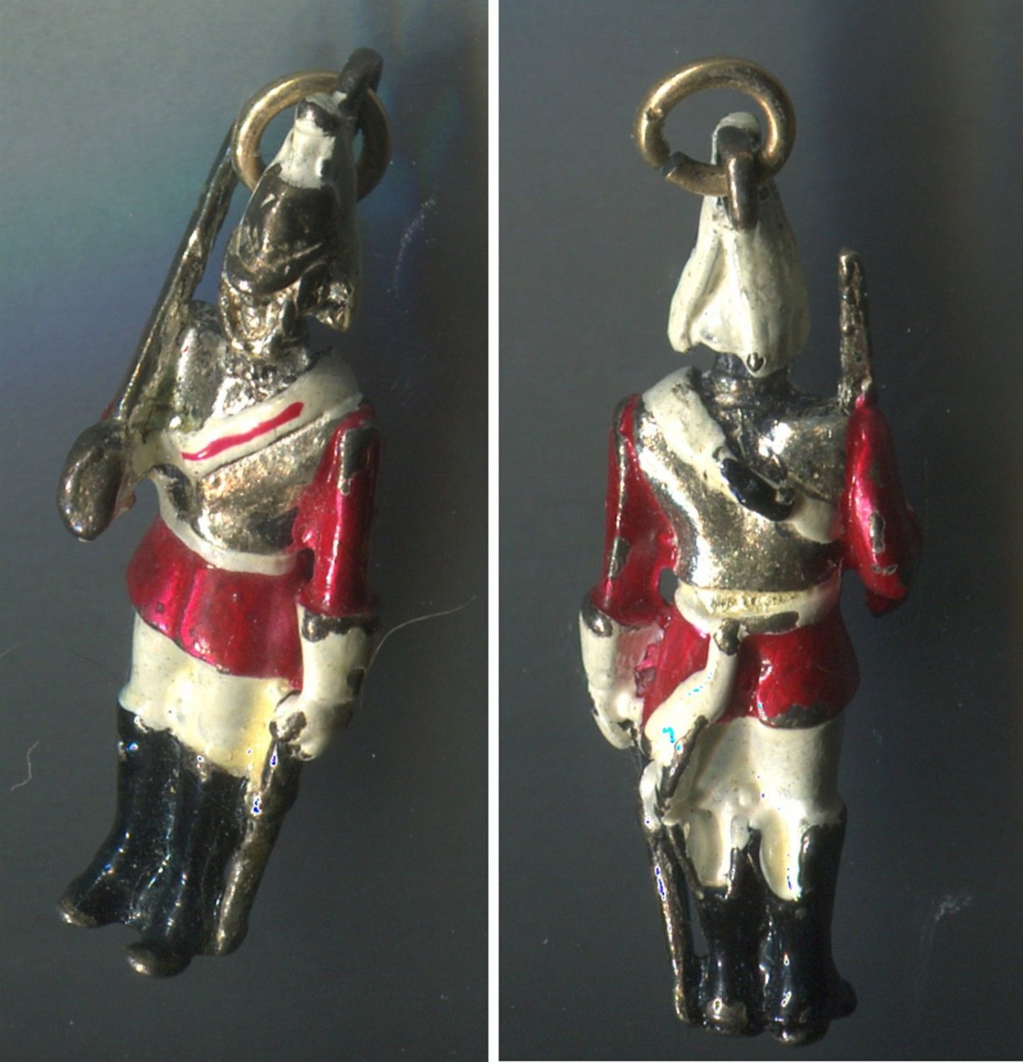 Vintage Enamel Charm : Queen's Guard / Life Guards Regiment Officer
