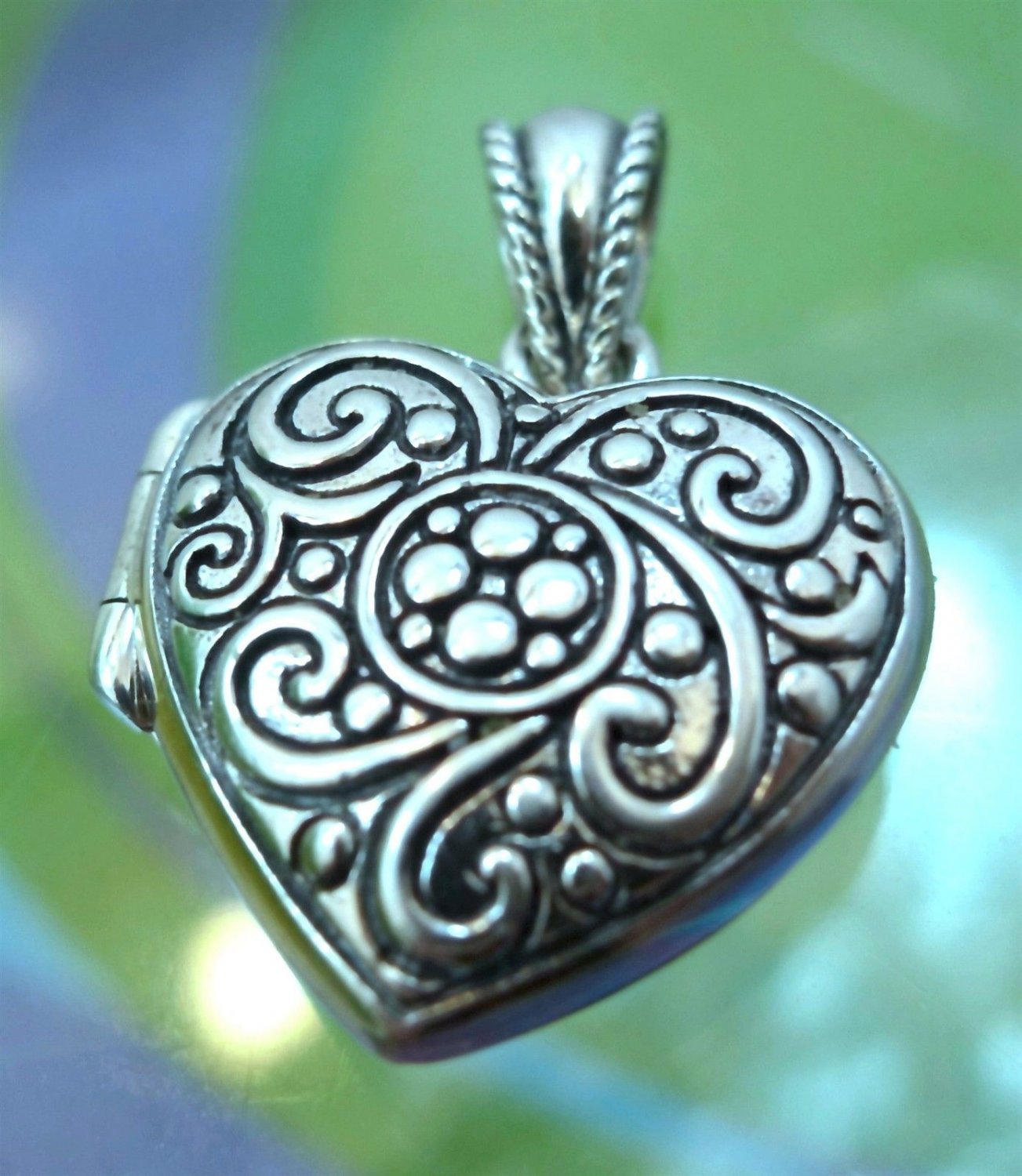 Heart Pendant Locket Signed w/ Lower Case B In An Oval : Great Gift : NWOT