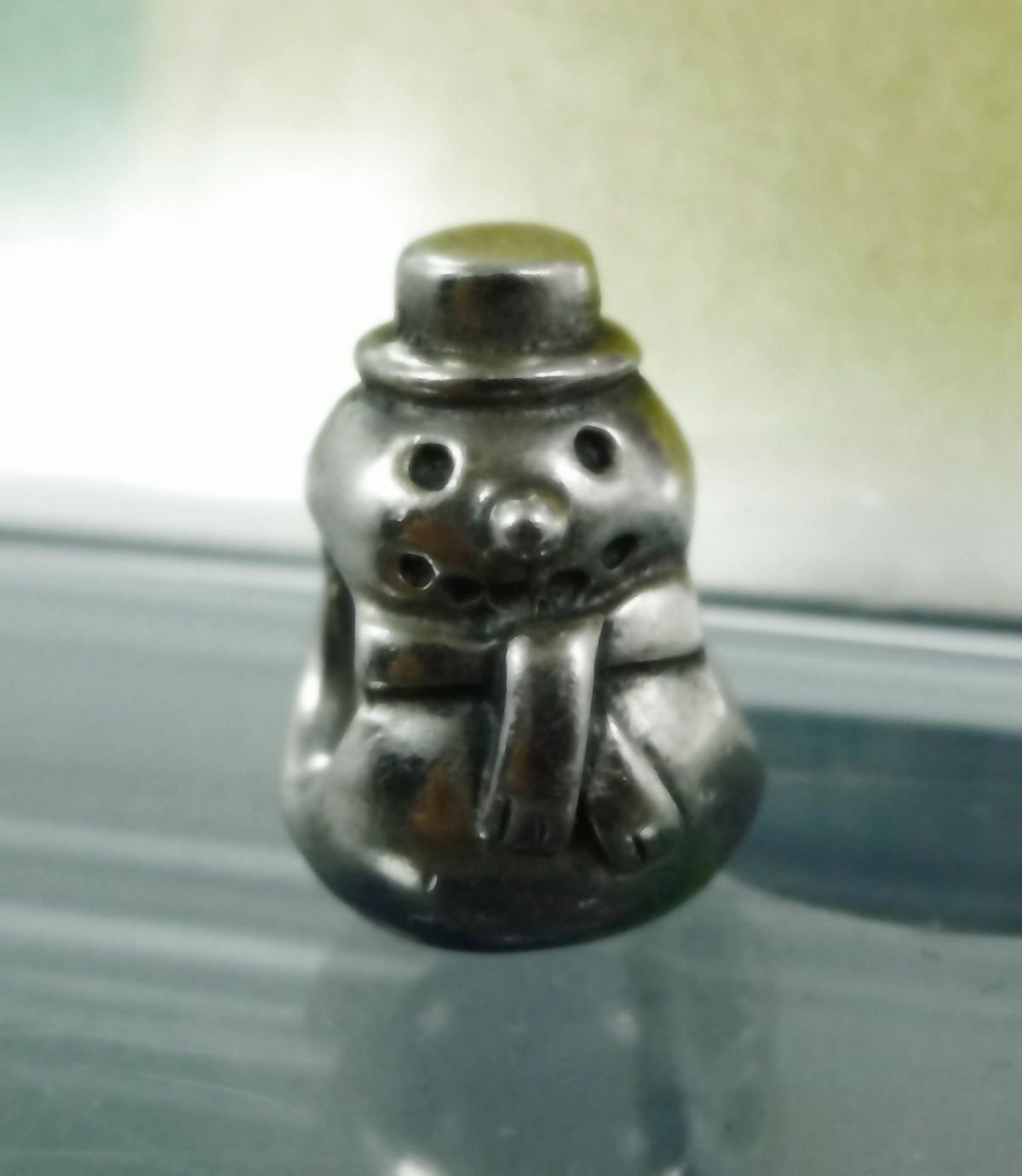 authentic PANDORA ALE THREADED BEAD CHARM sterling silver WINTER HOLIDAY SNOWMAN