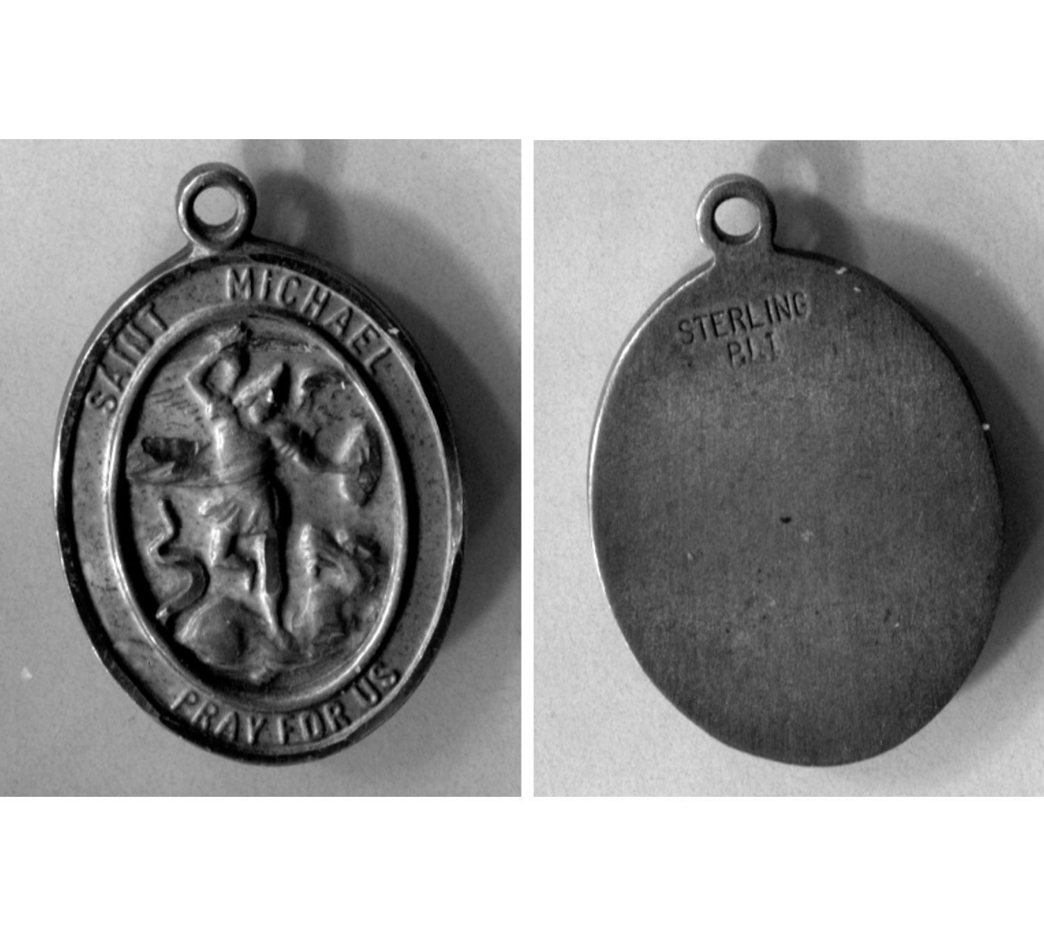 St Michael Slaying The Dragon Pray For Us Sterling Silver Religious Medal By BLI