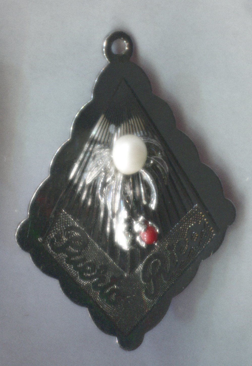 TRAVEL SOUVENIR CHARM : PUERTO RICO w/ PEARL & RUBY by E-STERLING