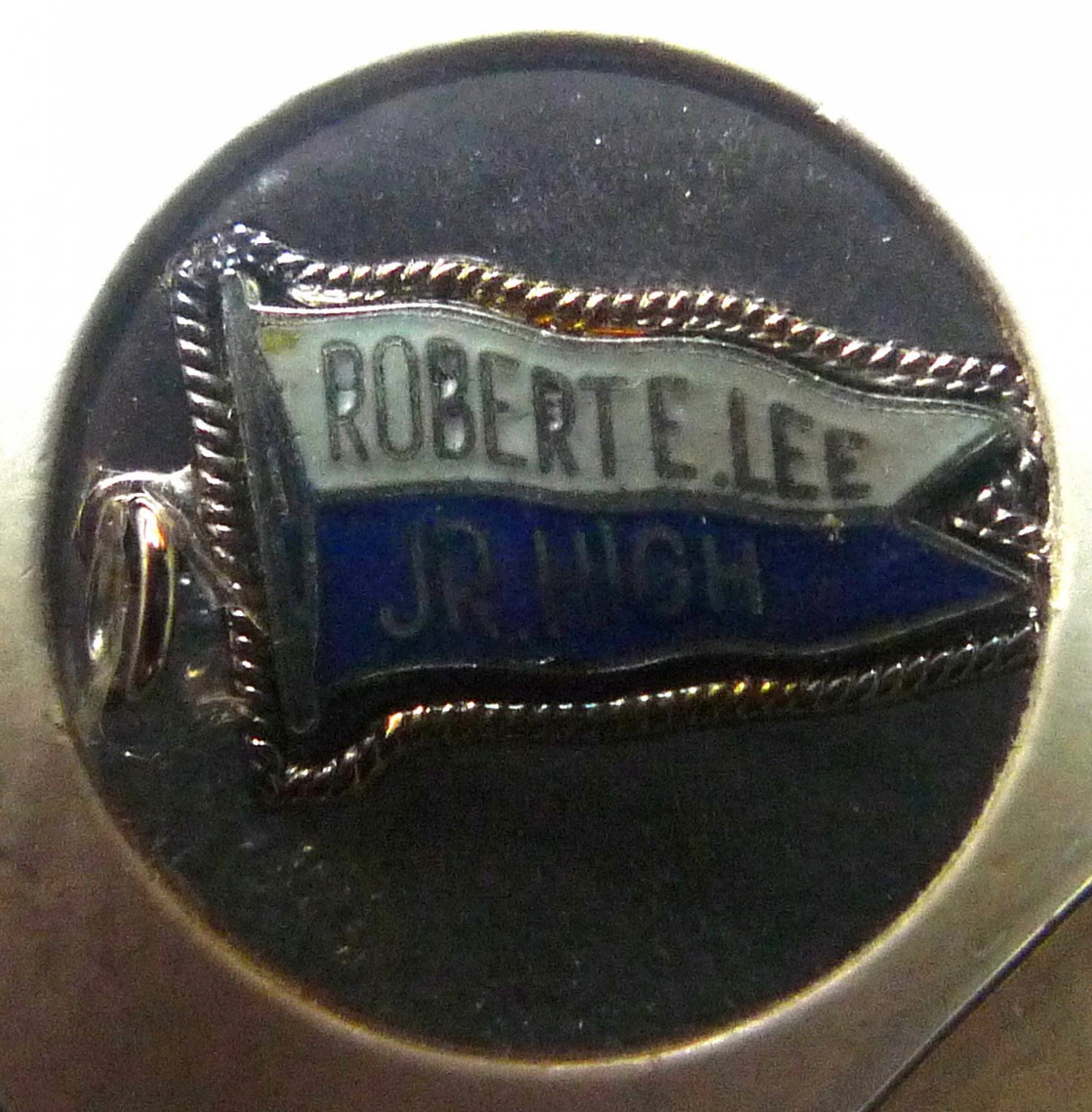 Banner Pennant Charm ROBERT E LEE JR. HIGH - FORT CO. Sterling Silver & Enamel