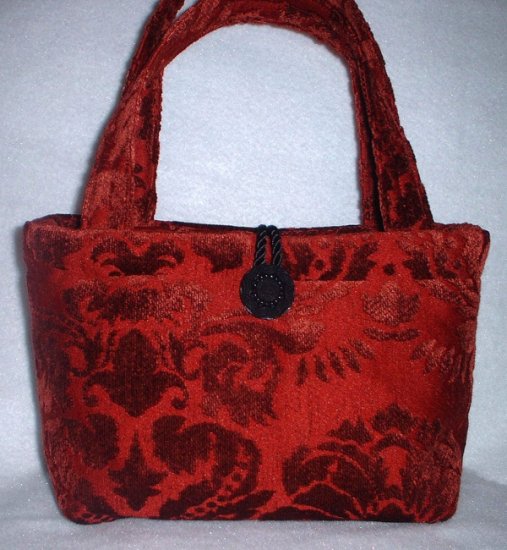 Dark Red Velvet Party Handbag