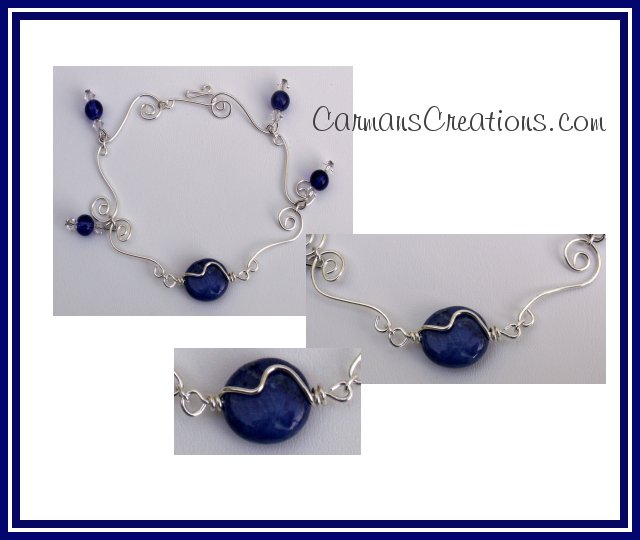 Howlite Lapis Lazuli and Swirl Bracelet SRAJD