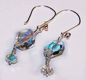 Geometric Aurora Borealis Swarovski Crystal Earrings