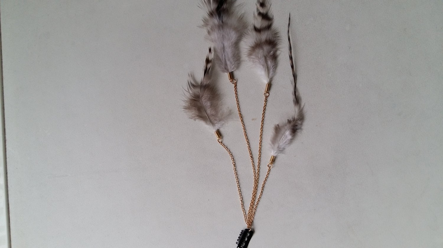 Dyed feather Iron snap hair clips