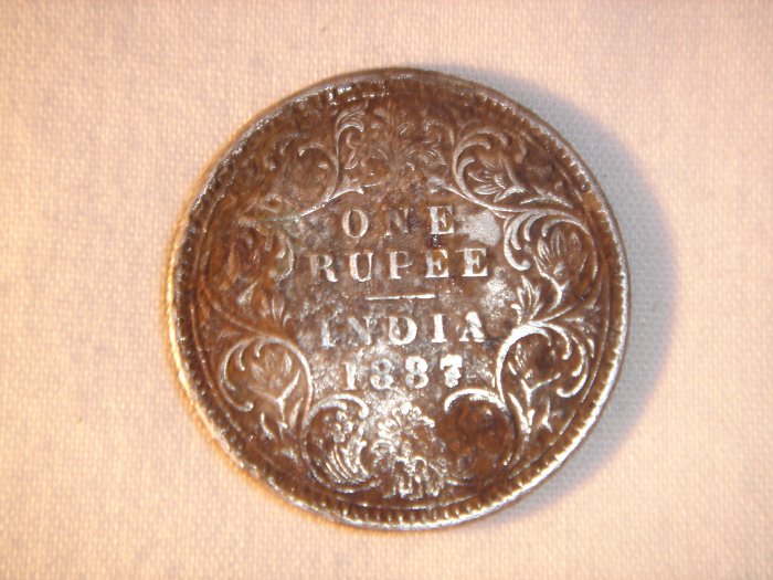 1887 Indian Rupee Queen Victoria