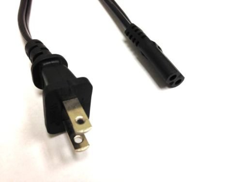 US 2-Prong Port AC Power Cord/Cable for PS2 PS3 Slim EJ