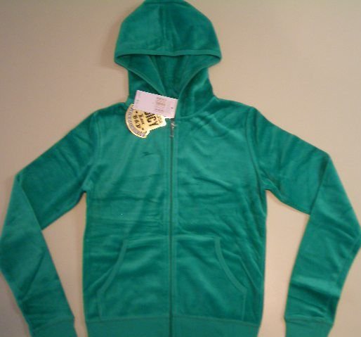 NWT Juicy Couture Gainsburg Green Velour Suit Size Petite