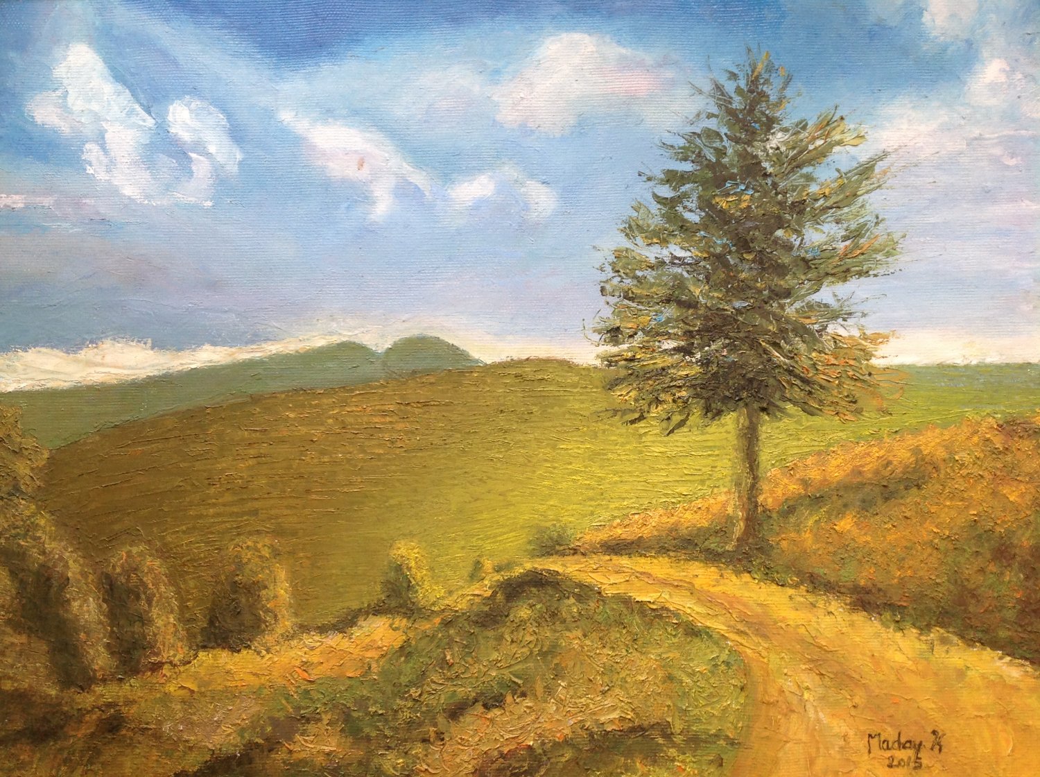 Oil Painting—Gold Valley—Fine Art Oil Painting On Canvas-Size: 14" x 20" (35 cm x 50 cm)