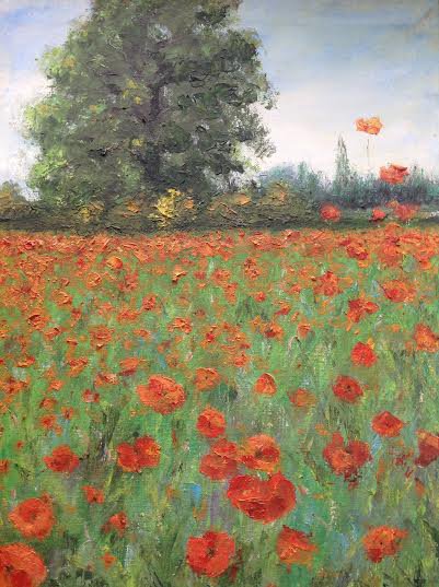 Oil Painting—Poppies—Fine Art Oil Painting-Size: 16" x 12"(40 cm x 30 cm)