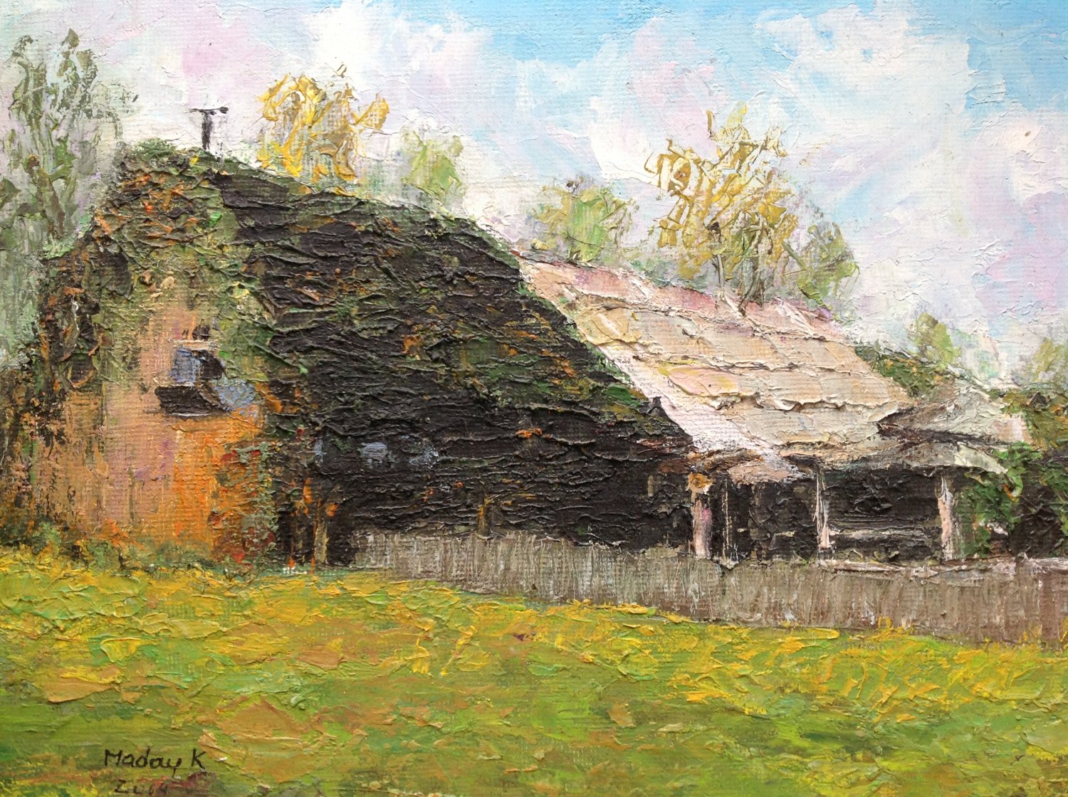 Oil Painting — Cottage—Fine Art Oil Painting-Size: 8" x 12"(20 cm x 30 cm)
