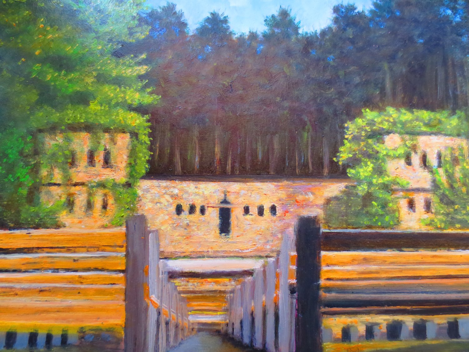 Oil Painting — Summer Theatre— Fine Art Oil Painting On Canvas-Size: 12" x 16"(30 cm x 40 cm)