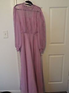 lilac purple chiffon lace vintage dress