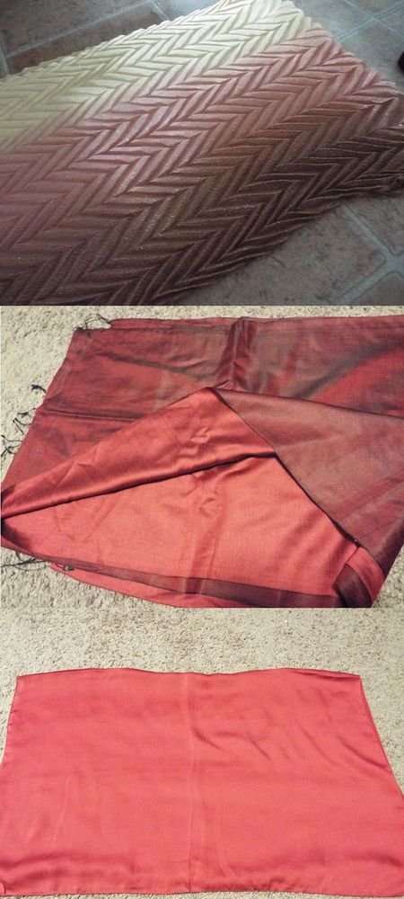 set of 3 scarves hijabs tichel red ombre gold chevron metallic