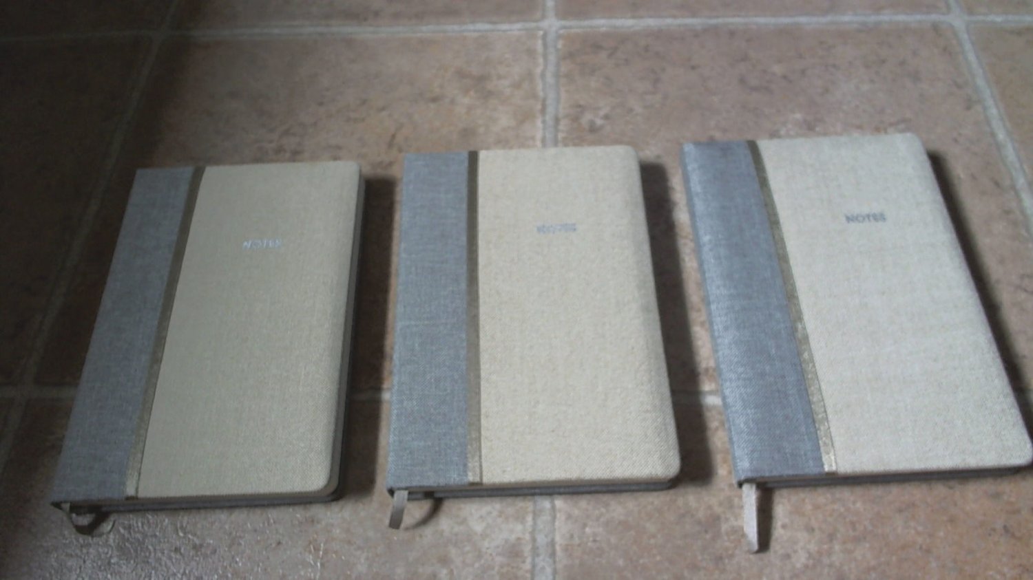 set of three cloth fabric journals blank notebooks