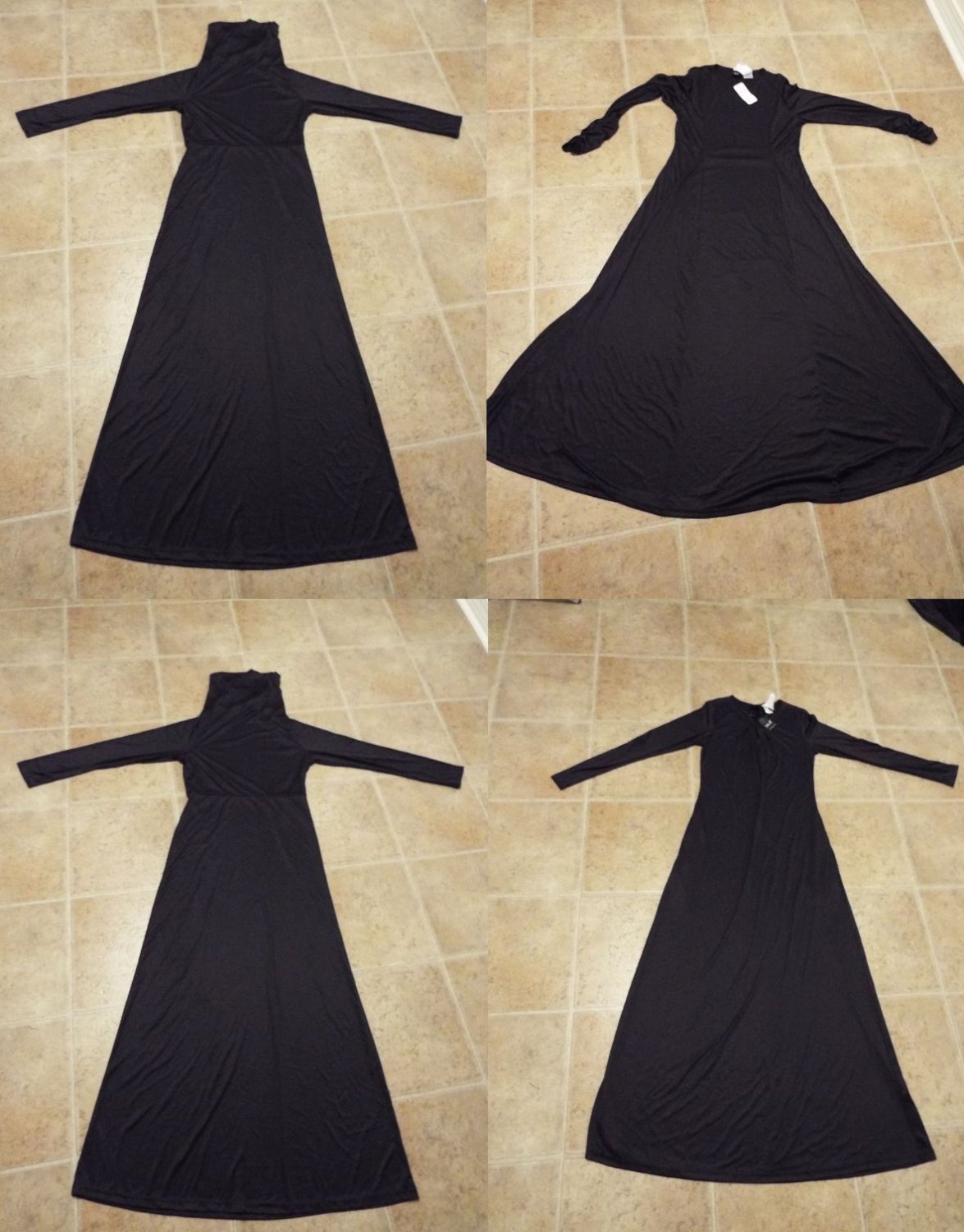 lot of 4 polyester knit abaya jilbab muslim dress Halloween witchy costume 56" xs