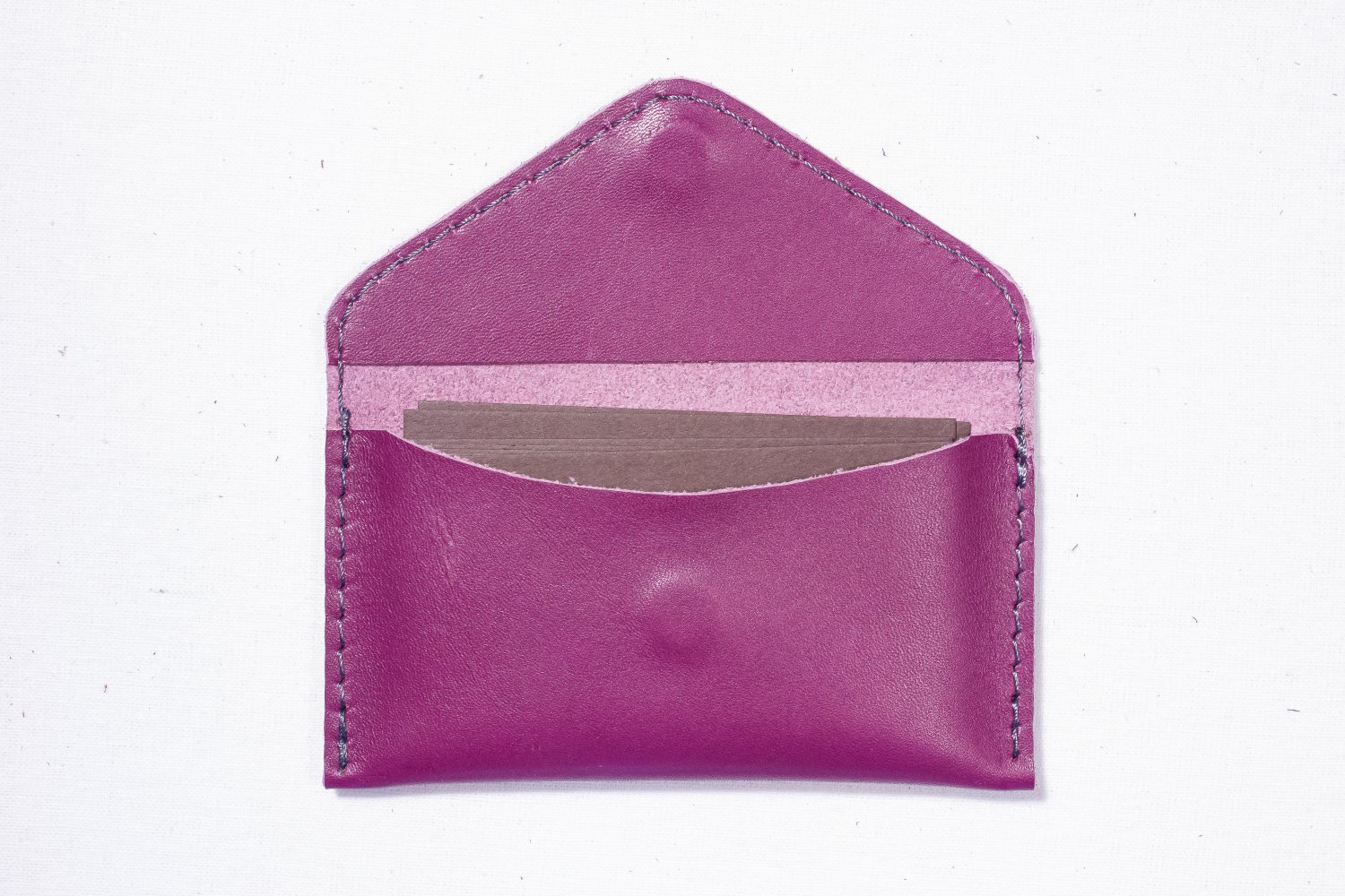 Purple Business card holder wallet case Handmade