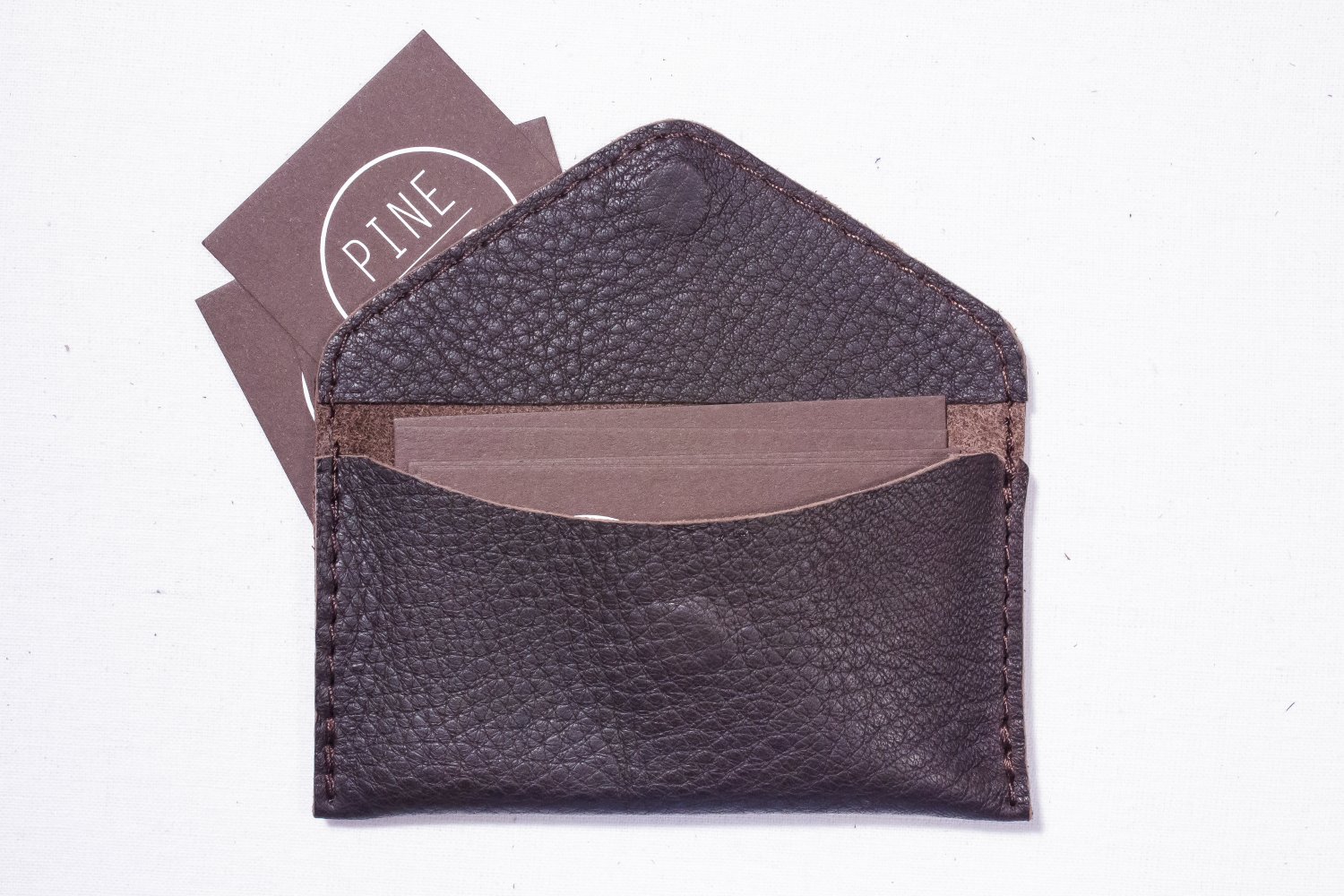 Black Business card wallet case Leather card wallet