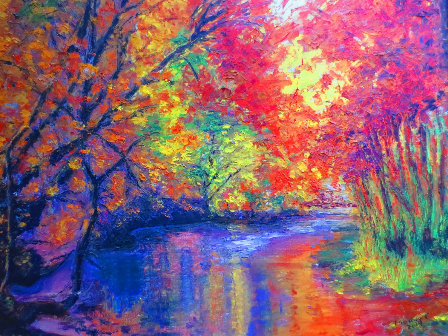 Oil Painting —River—Fine Art Oil Painting-Size: 20" x 24" (50 cm x 60 cm)