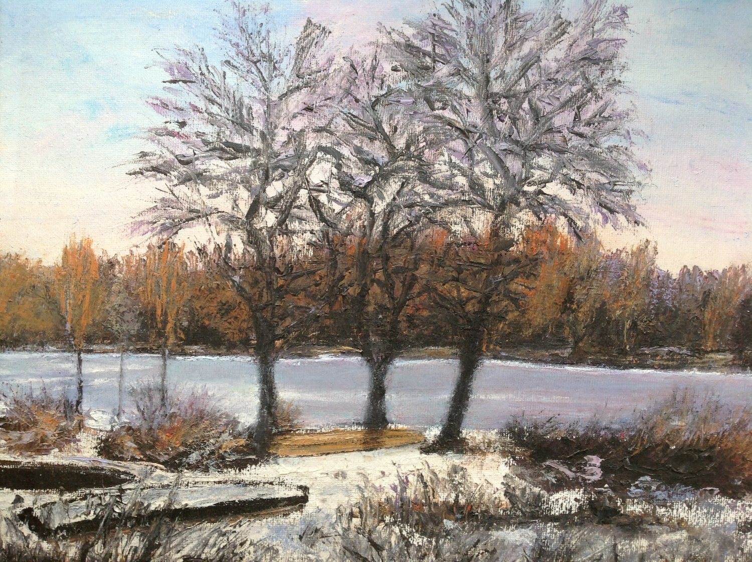 Oil Painting—Late Fall—Fine Art Oil Painting-Size: 12" x 16"(30 cm x 40 cm)