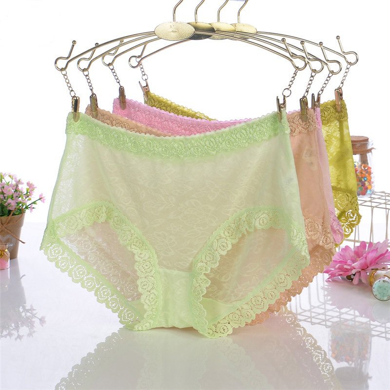 #324 Mixed colors 5pcs sexy lace ladies underwear ransparent mesh panties underpants