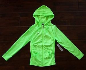 Women's SOHO GIRLS SWEATSHIRT Drwstrg Hood NEON LIME GREEN Pockets 1 SZ FITS ALL