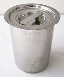 5" Stainless Steel FOOD CONTAINER + LID Utensils Flour Soup Stock STORAGE ~ NEW