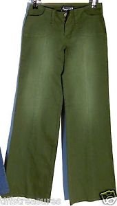 Women's Pants by TRACTOR Army Green color WIDER CUT at LEGS 4 Pockets + 2 Loops