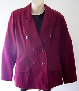 WOMEN'S Charlotte BLAZER Sz. S Double Breasted Red Wine color ~ Wool & Polyester