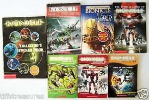 LOT 8 BIONICLE BOOKS + DVD 1 Hardcovr + 6 Softcovr + 1 Sneak Peek DVD Gr 2 3 4 5