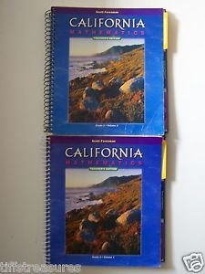 LOT 3 Scott Foresman CALIFORNIA MATHEMATICS Teacher's Edit. Gr. 2 Vol. 1 & 2 +CD