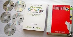 ELEMENTARY STATISTICS : Picturing the World 3rd Third Edition + CD +5 CD-ROM Set