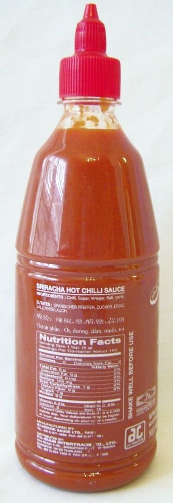 SRIRACHA SAUCE 3 x 30 oz. bottles NO Artificial Colors or Preservatives / NO MSG