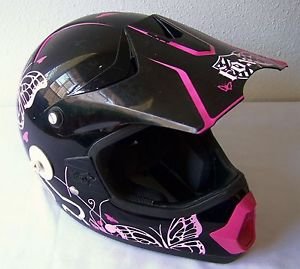 FOX Tracer Pro Jr Motocross Racing Helmet Pink Black KS 50cm Kids Youth NOcracks