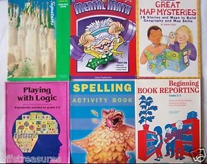 LOT 6 WORKBOOK Study Guide MATH Geography READING Spelling LOGIC etc Grade 2 3 4