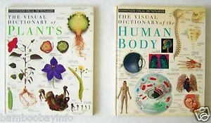 DK Eyewitness Visual Dictionaries PLANTS + THE HUMAN BODY 2 Book Lot Oversize HC