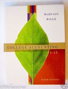 CENGAGE Learning COLLEGE ACCOUNTING 1 - 13 Ninth 9th Edition 9 MCQUAIG BILLE