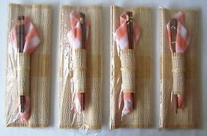 Bamboo PLACEMAT + Chopsticks + NAPKIN + Ring x4 PLACE SETTING FOR FOUR Thailand