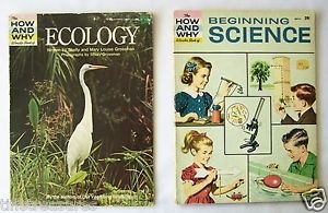 The How and Why Wonder Book ECOLOGY + BEGINNING SCIENCE ~ 2 BOOK LOT ~ 1960 1971